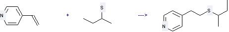 The Pyridine, 4-[2-[(1-methylpropyl)thio]ethyl]- can be obtained by 4-Vinyl-pyridine and Butane-2-thiol.